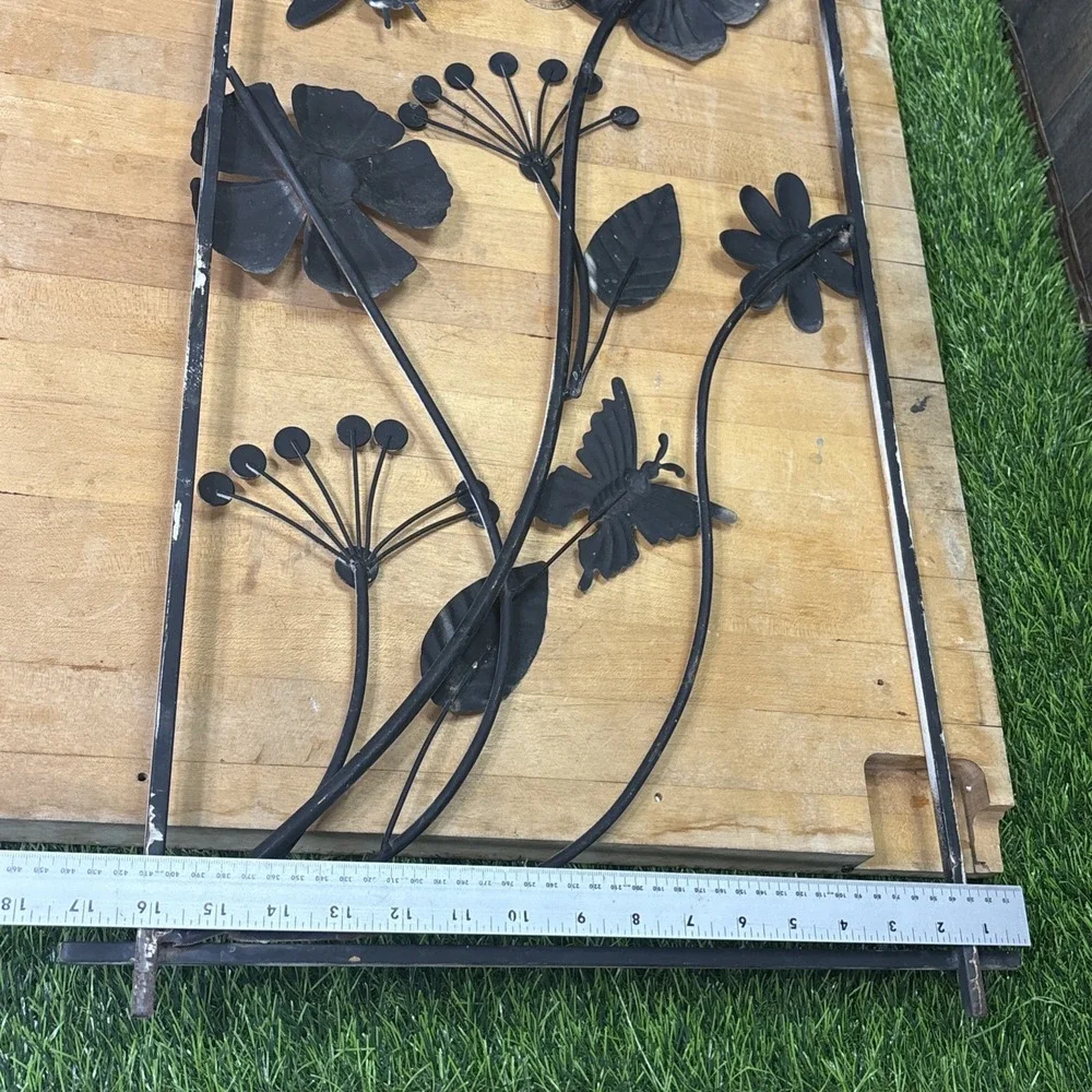 Rustic White Metal Floral Wall Art Butterfly Dragonfly Garden Farmhouse Decor